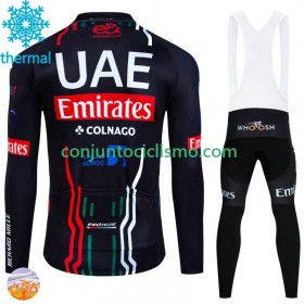Conjunto Maillot + Culotte largo con tirantes Invierno Termico Uae Emirates 2024 N001